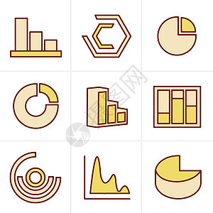 与矢量图标有关的图表和图示简单集样式图片