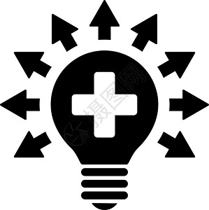 消感染灯光图标力量黑色理念头脑箭头灯泡射线紫外线医疗药品背景图片