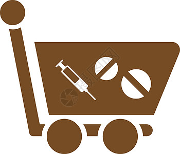 药品购物卡图标健康胶囊大车购物药物销售量字形贮存网店运输图片