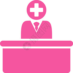 医疗官僚机构图标求助行政人员服务台助手职业老板中心桌子员工护士图片