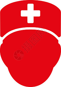 医生负责人图标保健用户情况医院医疗帮助字形药品卫生红色背景图片