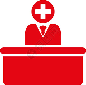 医疗官僚机构图标护士职业顾问求助服务台药品老板上班族桌子字形图片