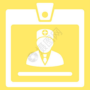医生徽章图标急救员医疗护理人员用户白色医师障碍医院授权经理背景图片