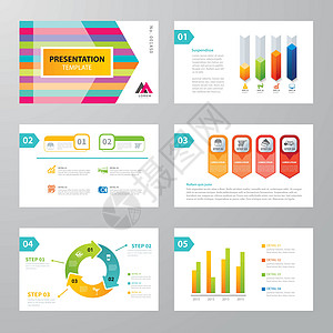 一套Infographic演示文稿模板平板设计横幅标题图表传单广告插图金融圆圈信息文档图片