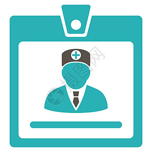 医生徽章图标门禁授权老板认证医院证书用户字形卡片灰色图片