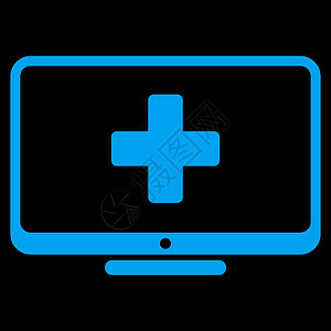 医疗监视器图标视频药店展示字形背景情况笔记本电子蓝色电视图片