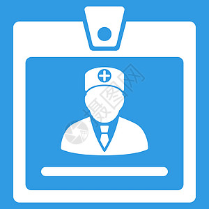 医生徽章图标蓝色急救员授权护理人员认证经理安全字形卡片文档图片