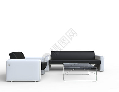 两个沙发家具地面奢华软垫客厅植物长椅皮革躺椅桌子图片