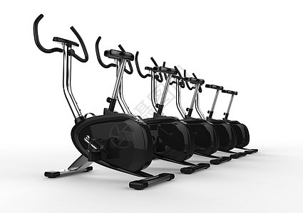固定自行车后视图行机器有氧运动白色培训师身体锻炼运动火车座位训练图片