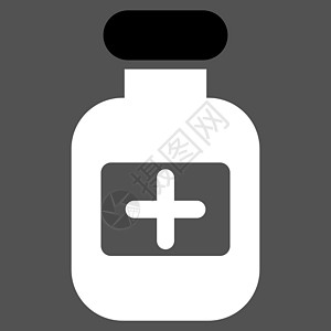 药瓶图标处方治疗抗生素药物医疗制药瓶子小瓶管子灰色图片