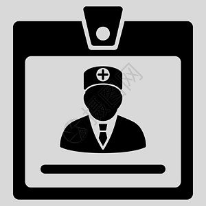 医生徽章图标法律浅灰色字形文凭医疗医师认证黑色卡片帐户图片