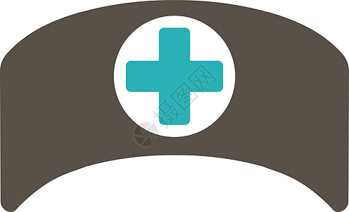 Cap医生章图标医师护士保健医疗青色帽子护理人员字形灰色卫生图片