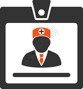 医生徽章图标橙色急救员安全护理人员门禁授权老板字形灰色障碍图片