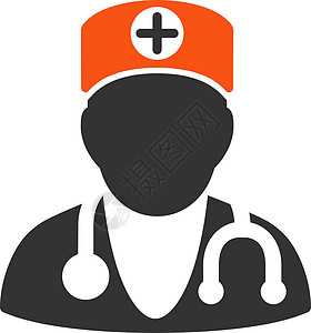 治疗师图标救护车工具帮助临床情况从业者医疗卫生橙色护理人员图片