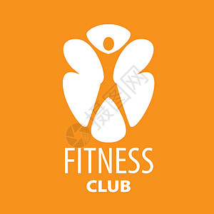 橙色背景健身俱乐部的抽象矢量徽标Name图片