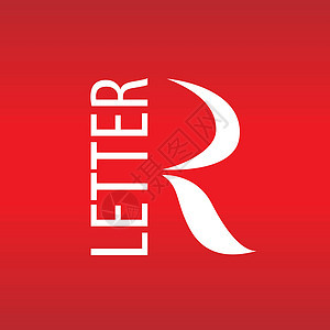 矢量标识符号 R 在红色背景上的抽象字母R图片