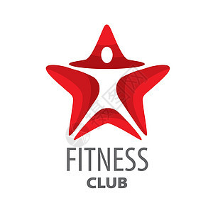 健身俱乐部的矢量红星标志图片