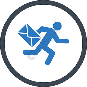 邮件信使图标信封邮差船运运输通讯邮政送货男性数据字形图片