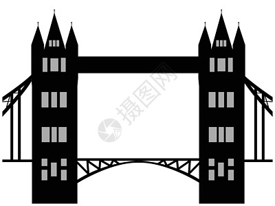卡通塔桥环形图象 白色背景的矢量插图被孤立地标纪念碑卡通片标识建筑学建筑首都圆圈旅游旅行图片