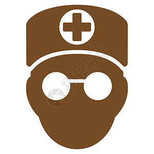 医疗图标医生负责人图标医师药品字形急救员帮助保健卫生情况棕色医院背景