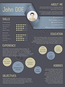 带有丝带页眉的现代 cv 恢复模板图片