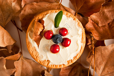 配奶油奶酪和蓝莓的曲奇饼早餐奢华美食树叶力量作品温暖橙子活力桌子图片