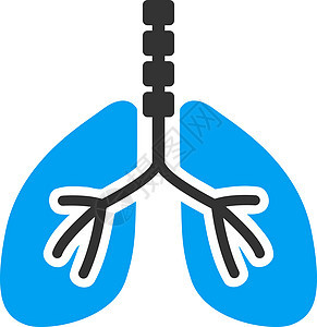 呼吸系统图标肺炎病人身体灰色气管支气管肺部器官呼吸字形图片