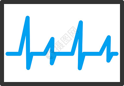 心电图图标灰色心脏救护车字形脉搏情况频率医学心电图蓝色图片