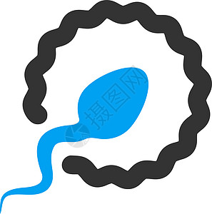 Sperm 渗透图标怀孕精子胚珠微生物性别蓝色共轭遗传生殖生物学图片