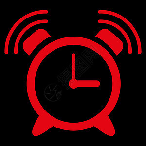 提醒时钟环图标时间小时警笛情况信号戒指闹钟黑色背景红色背景图片