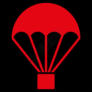 降落伞图标航班潜水背景红色溜槽冒险跳伞救援黑色字形图片