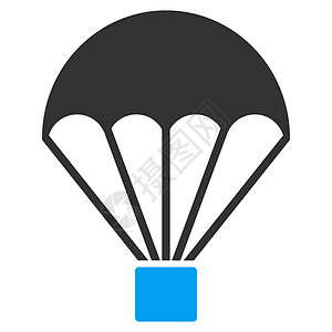 降落伞图标蓝色灰色跳伞冒险救援字形溜槽航班潜水图片