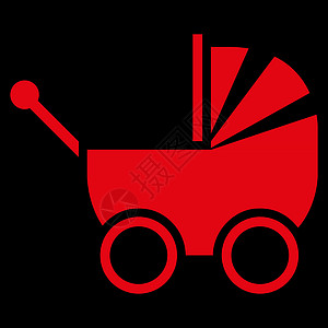 婴儿交通图标字形黑色孩子红色运输童年邮车车皮家庭越野车图片