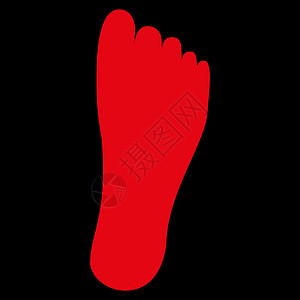 脚注图标红色身体黑色脚跟背景脚印字形图片