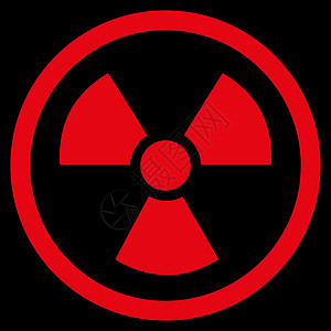 辐射危险图标警告警报原子安全信号注意力放射性风险黑色背景图片