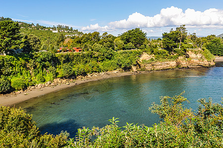 智利巴尔迪维亚尼巴拉海滨白色旅行导航蓝色中心堡垒海岸航海支撑绿色图片