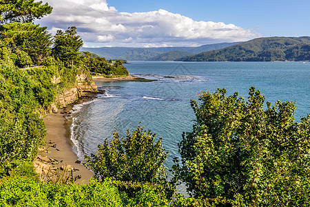 智利巴尔迪维亚尼巴拉海滨支撑绿色堡垒海岸旅行导航白色航海蓝色中心图片