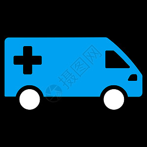 紧急 Van 图标交通帮助医疗货物保健黑色白色急救车货运抗生素图片