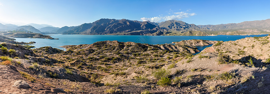 阿根廷门多萨大坝荒野场地绿色旅游活力风景水库蓝色旅行海浪图片