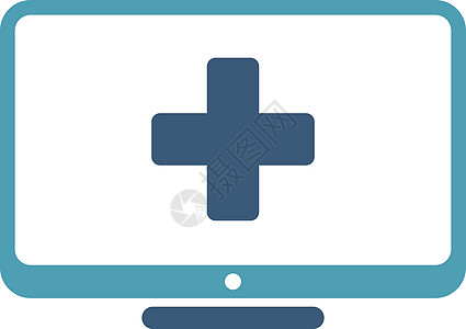 医疗监视器图标字形帮助援助笔记本青色电脑电子医生药店桌面图片