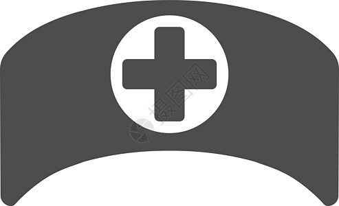Cap医生章图标灰色字形护士健康保健护理人员医疗卫生帽子医师图片