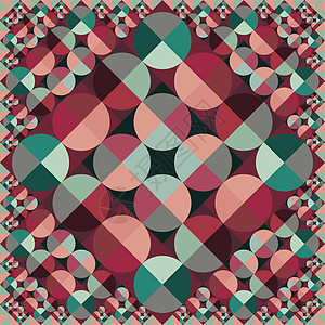 抽象矢量无缝对称几何方圆颜色模式图片