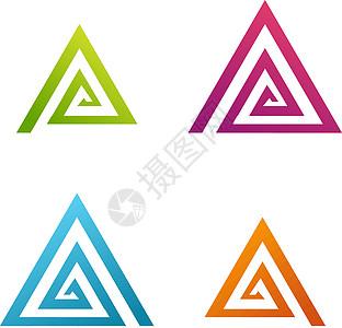 三角循环商业摘要 螺旋三角图标插画