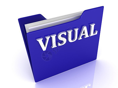 蓝色文件夹上的 Visaffal 亮白白字母图片