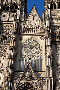 法国卢瓦尔河谷Tours的圣加蒂安哥特大教堂宽慰旅行大教堂入口建筑学宗教雕塑门户网站地标历史图片