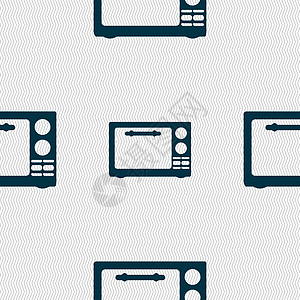 微波炉标志图标 厨房电炉符号 无缝抽象背景 有几何形状 矢量器标签烹饪圆形创造力烤箱按钮徽章质量食物火炉图片