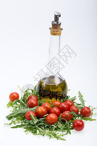 含百香的鲁科拉 番茄和橄榄油叶子食物芳香沙拉养分火箭蔬菜草本植物饮食美食图片