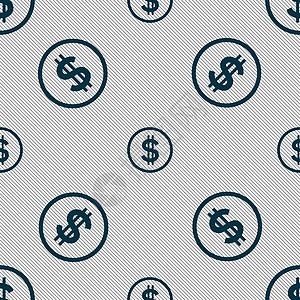 美元图标符号 无缝模式 带有几何纹理 矢量宝藏现金成功支付金融硬币艺术货币插图商业图片