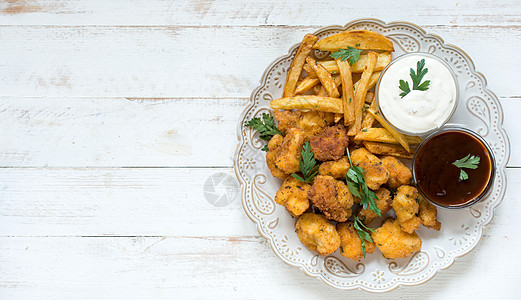 饭菜的餐盘广告午餐盘子菜单食物金子面包屑育肥饮食油炸图片