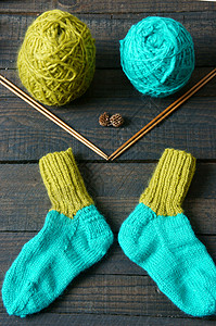 袜袜 丝袜 冬天 编织 手工制作短袜天气青色季节爱好女人孩子羊毛袜羊毛孩子们图片